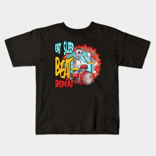 Cool Drummer Skull Kids T-Shirt